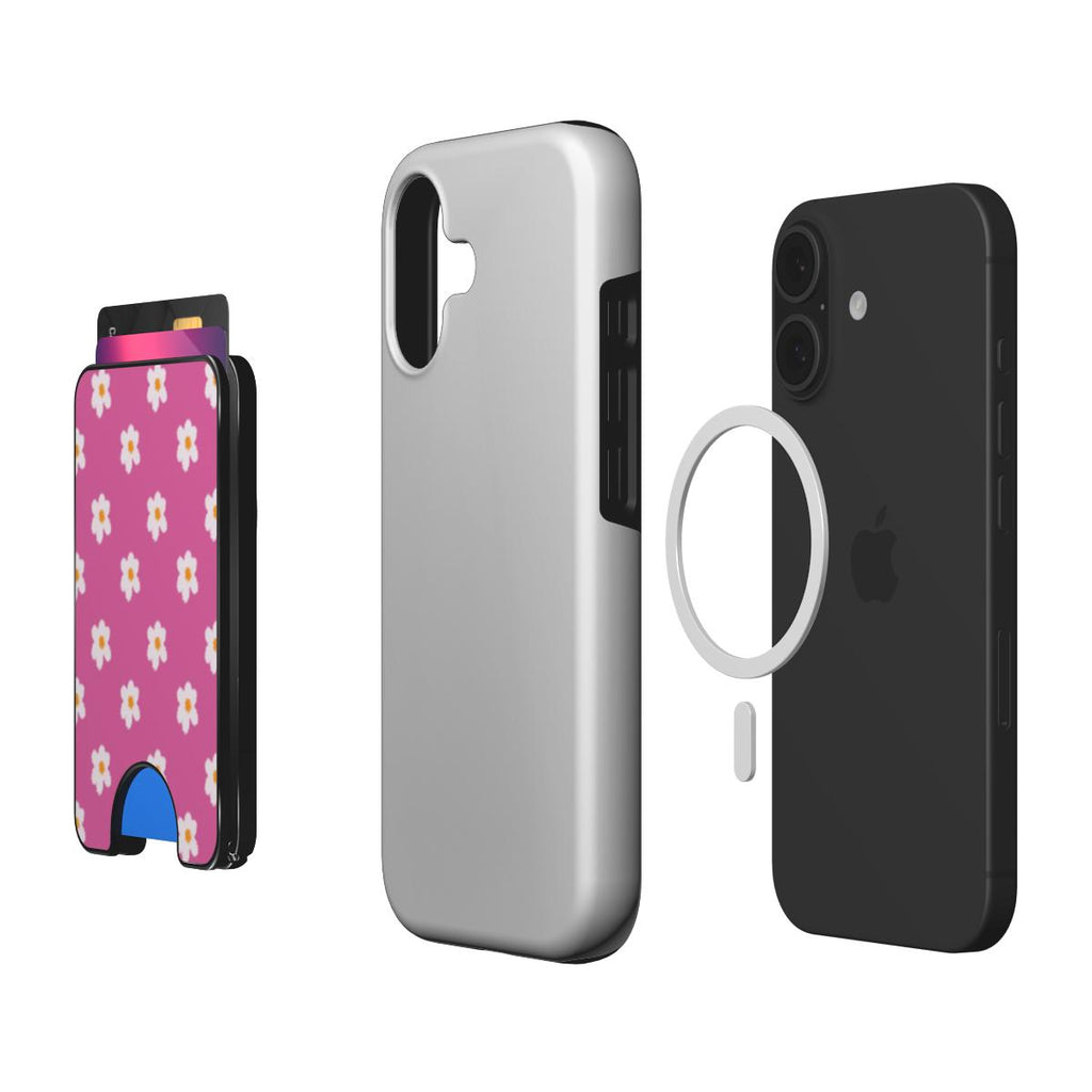 Jolly Pink flowers Magnetic wallet