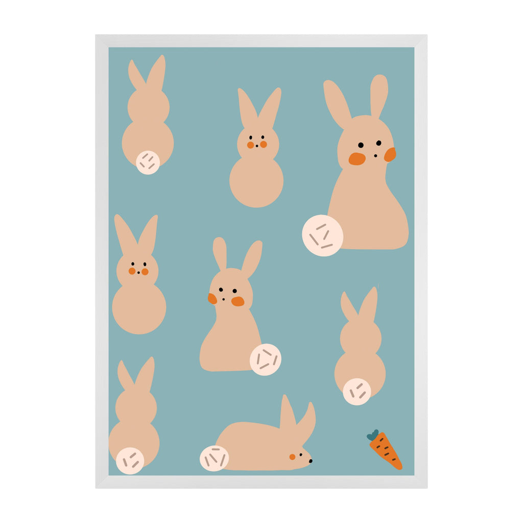 Fluffy bunnies Wooden Framed Fine Art Matte Poster