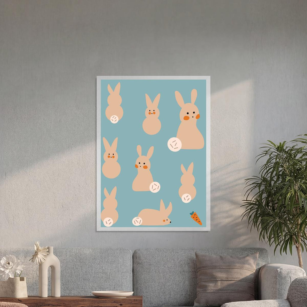 Fluffy bunnies Wooden Framed Fine Art Matte Poster