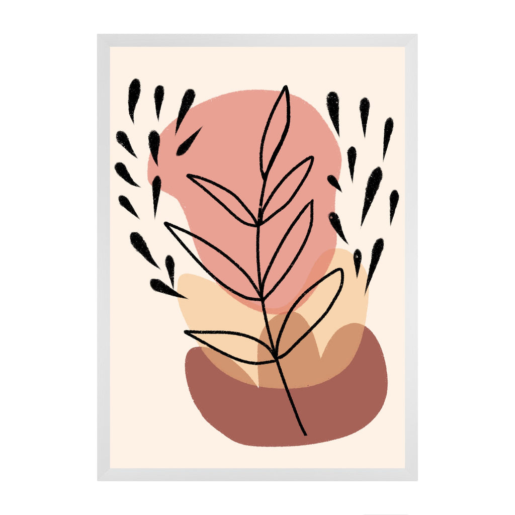 Abstract Floral Wooden Framed Fine Art Matte Poster