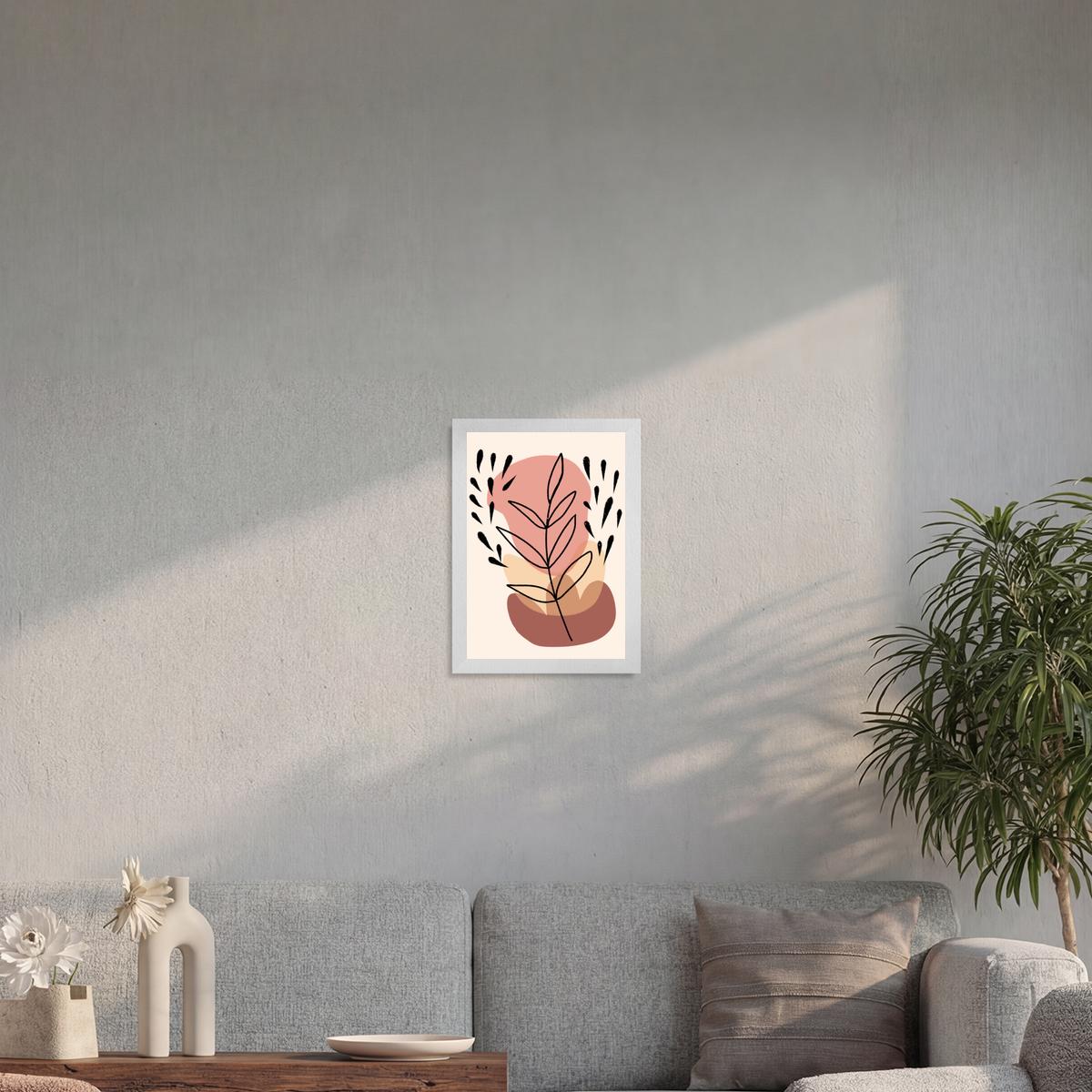 Abstract Floral Wooden Framed Fine Art Matte Poster