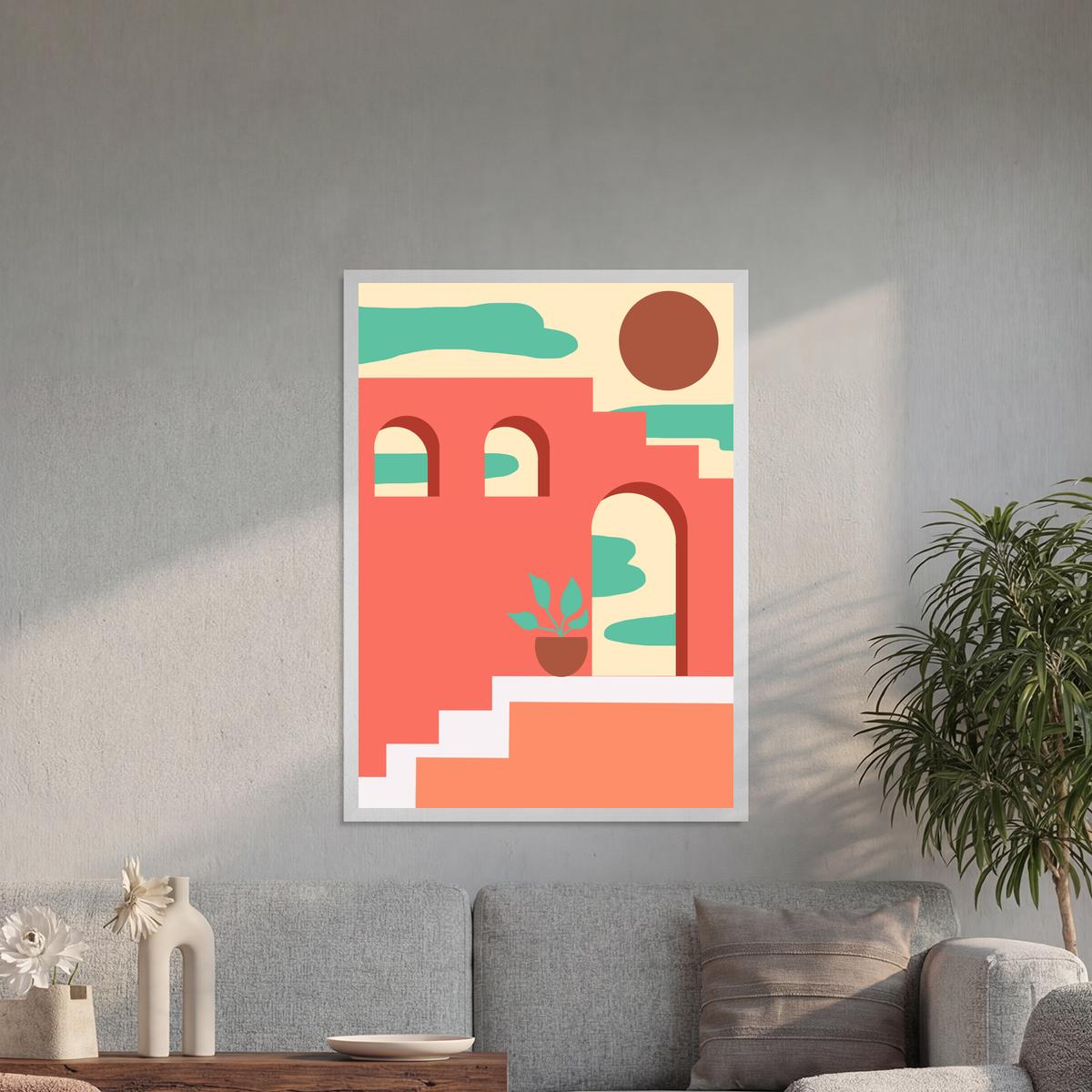 Sunset Arch Wooden Framed Premium Semi-Glossy Poster
